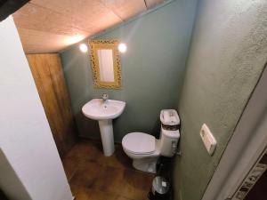 a small bathroom with a toilet and a sink at El Chivero in Fuengirola