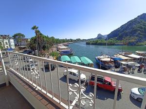 a bunch of boats are docked in a marina at Aydın Pansiyon in Ortaca