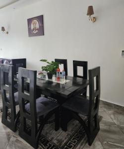 Magnifique appartement haut standing à Kotto, calme, propre, securise avec groupe electrogene et wifi的休息区