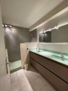ห้องน้ำของ Très joli appartement T2 40 m2 avec piscine
