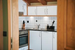 Kuchyň nebo kuchyňský kout v ubytování Appartementhaus Arnika