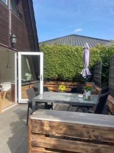 Patio nebo venkovní prostory v ubytování Ferienhaus nähe Warnemünde