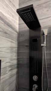 ドモドッソラにあるLA VIA DEL SALEのバスルーム(シャワー、黒いシャワー付)