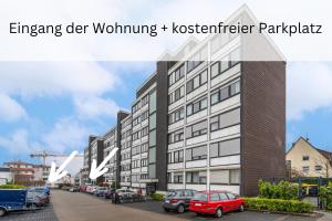 una representación de un edificio con coches estacionados en un estacionamiento en Business Frankfurt Family FreeParking Netflix Wifi, en Dreieich