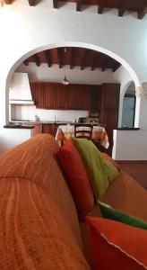 シーニャにあるHome Signa Via Roma 26のリビングルーム(カラフルな枕とソファ付)