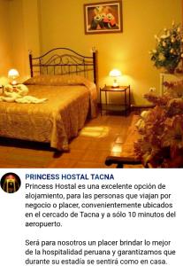 un poster di una camera d'albergo con letto di PRINCESS a Tacna