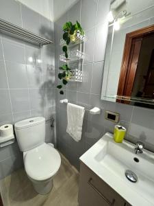 ラスパルマス・デ・グランカナリアにあるSweet home no.7のバスルーム(白いトイレ、シンク付)