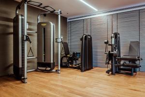 a gym with several treadmills and exercise machines at SLS Buenos Aires Puerto Madero in Buenos Aires