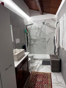 ドンナルカータにあるCasa da Francescoのバスルーム(シャワー、トイレ、シンク付)