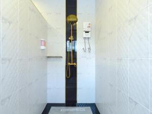 a shower with a black door in a bathroom at Top Pool Villa B5 in Pattaya