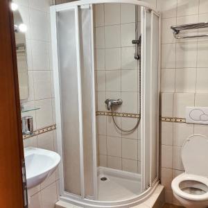 Koupelna v ubytování Hotel Nostalgia