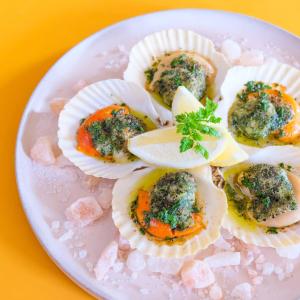a plate of food with deviled eggs on ice at Eastin Grand Hotel Sathorn in Bangkok