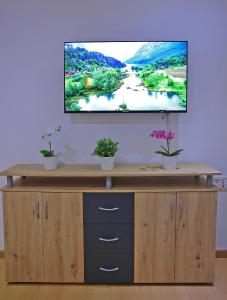 TV a/nebo společenská místnost v ubytování Hotel La Casa Blanca