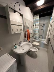 een badkamer met een wastafel en een toilet bij Old Farm in Ostia Antica