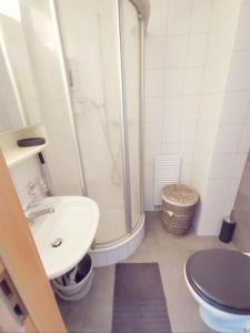 Koupelna v ubytování Charmant appartement balcon et parking + 8 fotografií