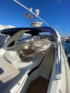 a white boat sitting in the water at Bateau Cranchi 47 Méditerranée 1150cv in Cannes