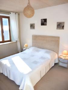 a bedroom with a large white bed in a room at Appartement de 3 chambres avec jardin amenage et wifi a Plancher les Mines a 7 km des pistes in Plancher-les-Mines