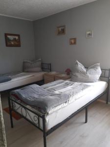 1 Schlafzimmer mit 2 Betten in einem Zimmer in der Unterkunft Ferienwohnung Reepschläger in Papendorf
