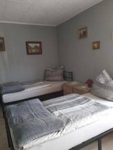 Zimmer mit 2 Betten in einem Zimmer in der Unterkunft Ferienwohnung Reepschläger in Papendorf