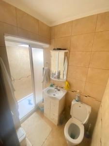 阿德耶The Best House Tenerife Habitaciones Compartidas的带马桶和水槽的小浴室