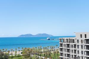 a view of the ocean from a building at Vila Aliaj in Vlorë
