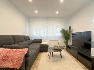 サントーニャにあるApartamento reformado en Santoñaのソファとテーブルのあるリビングルーム