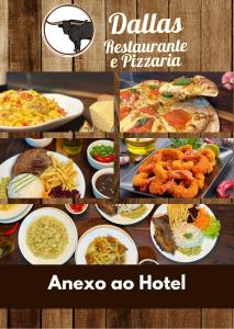 a collage of pictures of different dishes of food at Hotel Dallas in Penha