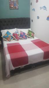 FLAT C\Sala/Cozinha/Banheiro tesisinde bir odada yatak veya yataklar