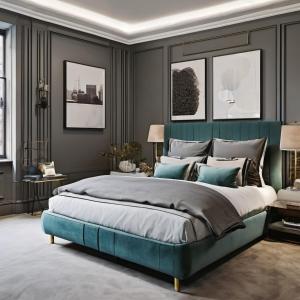 מיטה או מיטות בחדר ב-Modern Apartment designed by Djeus