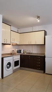 a kitchen with a white refrigerator and a dishwasher at Piso Arrecife Centro in Arrecife