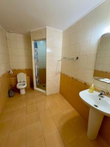 a bathroom with a toilet and a sink at Спортохота in Cherkasy