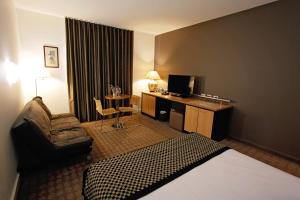 TV a/nebo společenská místnost v ubytování Golden Pebble Hotel
