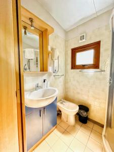 a bathroom with a sink and a toilet at CAMPING AMALASUNTA in Montefiascone