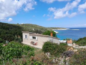 una casa en una colina junto al océano en Moja posebna kuća na osami kraj mora, en Vis