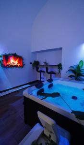 The swimming pool at or close to SPAYA JACUZZI centrum apartment - with home cinema & private parking