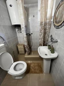 a bathroom with a toilet and a sink at Sunset apartment in Tivat