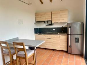 Kuchyň nebo kuchyňský kout v ubytování Ecohotel Alma