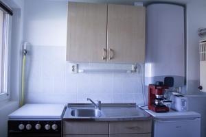 A kitchen or kitchenette at Sándor Apartman