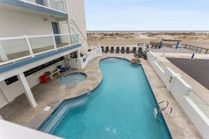 an overhead view of a swimming pool on a building at 9103 Atlantic Ave, Unit 415 in Wildwood Crest