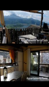 a view of the mountains from the balcony of a house at Appartamenti Montemezzo Le Case in Pietra in Sorico