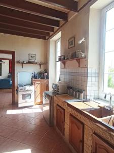 Beau logis charentais du XIXe et sa piscine tesisinde mutfak veya mini mutfak