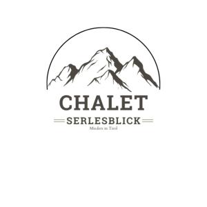 a logo of a mountain range in a circle at ChaletSerlesblickTIROL in Mieders