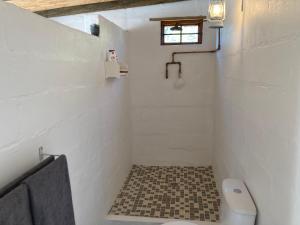 a small bathroom with a toilet and a window at Karoo Feels in Prince Albert +20 photos