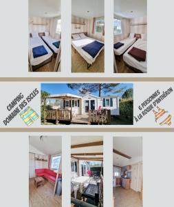 kolaż czterech zdjęć przyczepy w obiekcie Mobil home Familial w mieście La Roque-dʼAnthéron