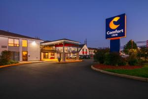 a gas station with a sign in front of it at Comfort Inn Dartmouth in Halifax
