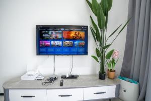 TV a/nebo společenská místnost v ubytování Seaview Urban suites Georgetown @Penang