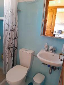 un bagno con un water e un lavandino di Santi house a Souvala