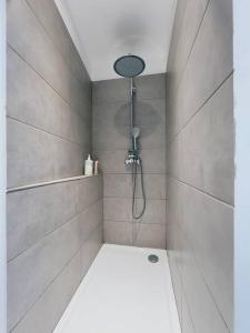 ein Badezimmer mit Dusche mit Duschkopf in der Unterkunft L'Ajax Appartement T3 centre et Bord de mer in Ajaccio