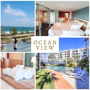 un collage de fotos de un hotel con vistas al mar en Ocean View-breath Taking Views, Amazing Facilities en Perth