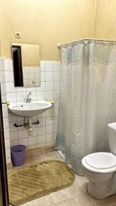 ブジュンブラにあるOasis Urbaine 3 Chambres, Mixteのバスルーム(トイレ、洗面台付)